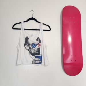 White Tank Top with Graphic Print